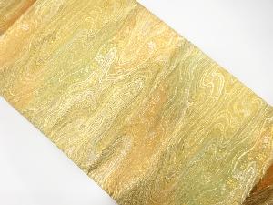 西陣まきの製　流水に桜・楓模様織出し袋帯